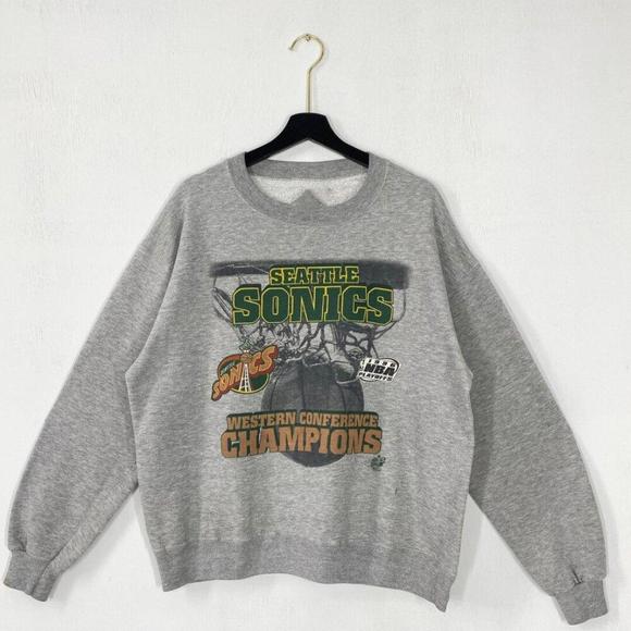 Seattle Supersonics Sweatshirt Sonics  Sonics Sweater - Picture 1 of 4